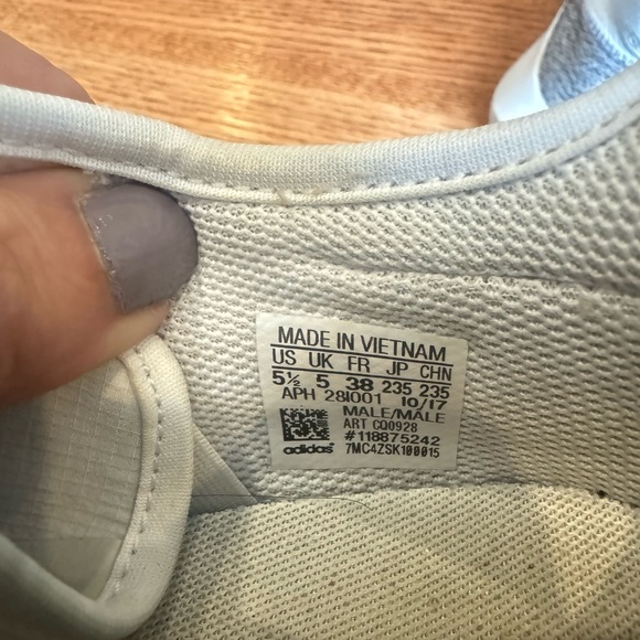 Adidas Light Gray and White Sneakers - Picture 8 of 9